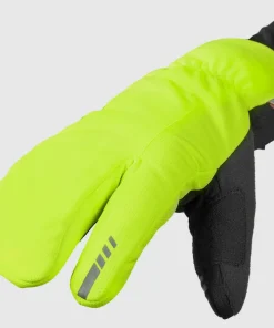 Gripgrab Nordic 2 Windproof Deep Winter Lobster Gloves Yellow Hi-Vis