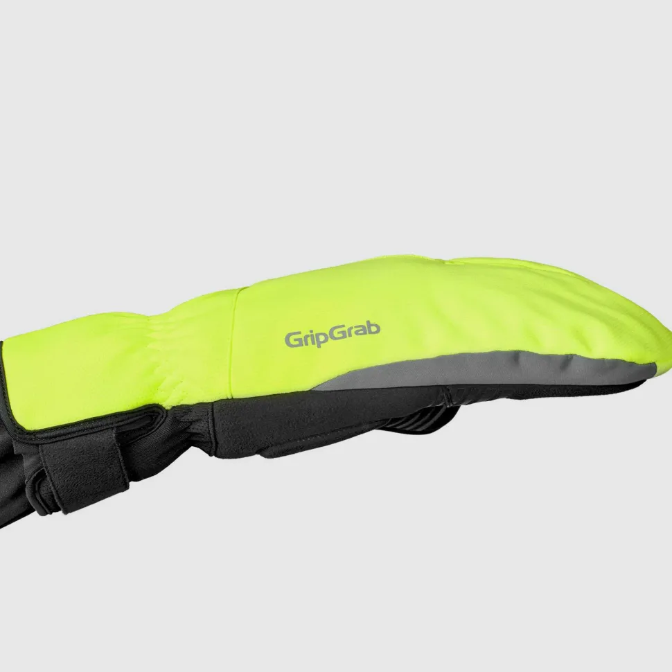 Gripgrab Nordic 2 Windproof Deep Winter Lobster Gloves Yellow Hi-Vis