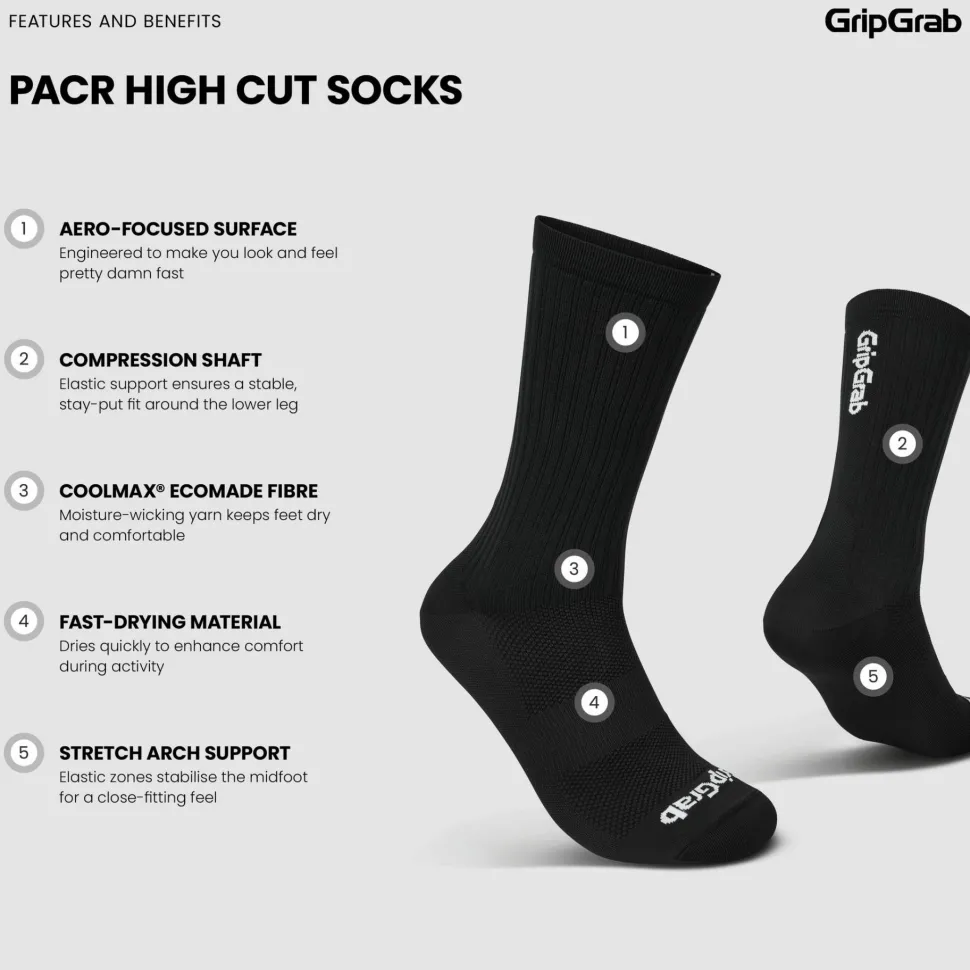 Gripgrab PACR High Cut Socks Black