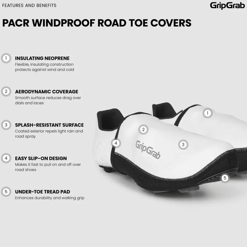 Gripgrab PACR Windproof Toe Covers White