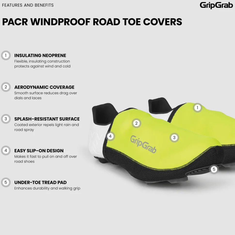 Gripgrab PACR Windproof Toe Covers Yellow Hi-vis
