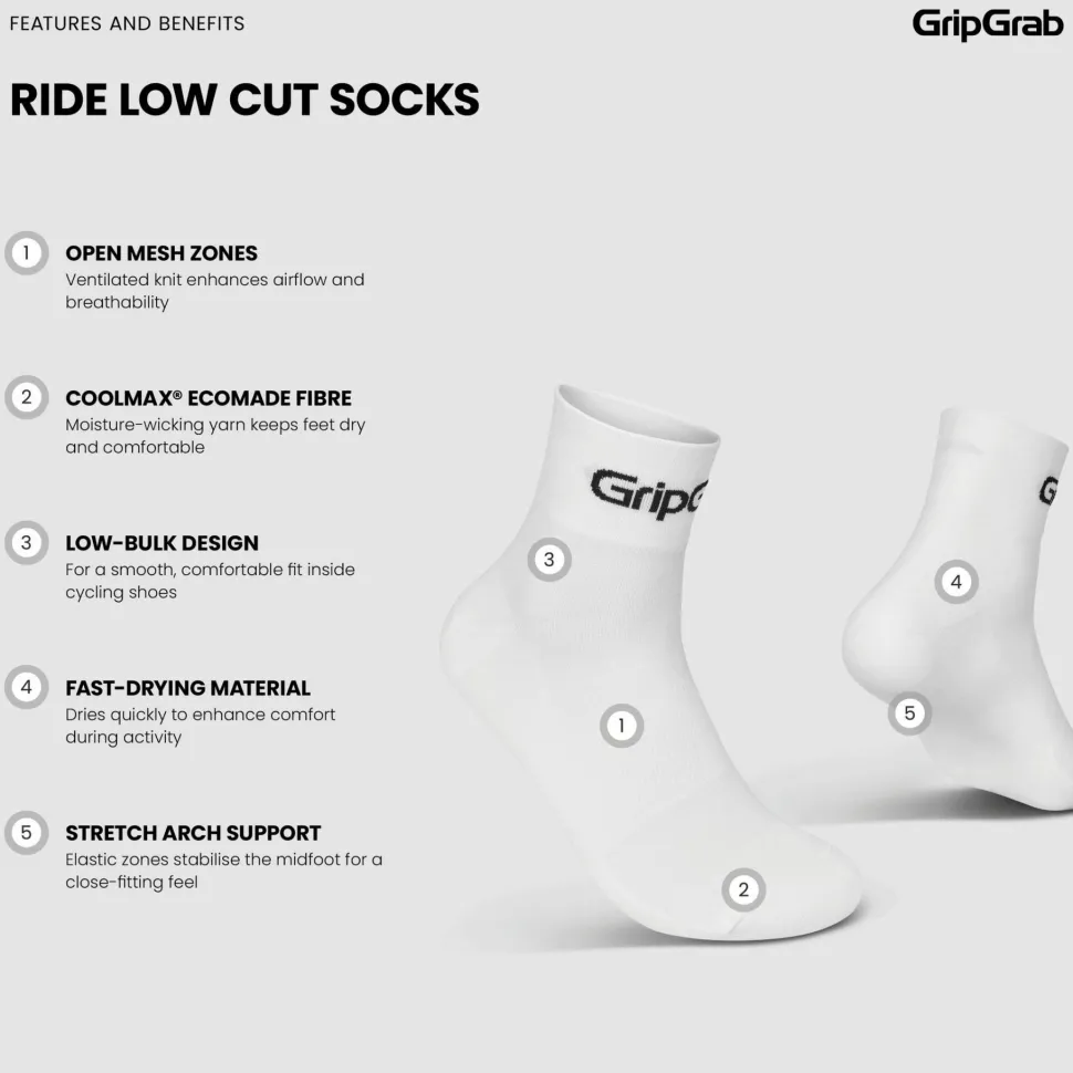 Gripgrab RIDE Low Cut Socks White