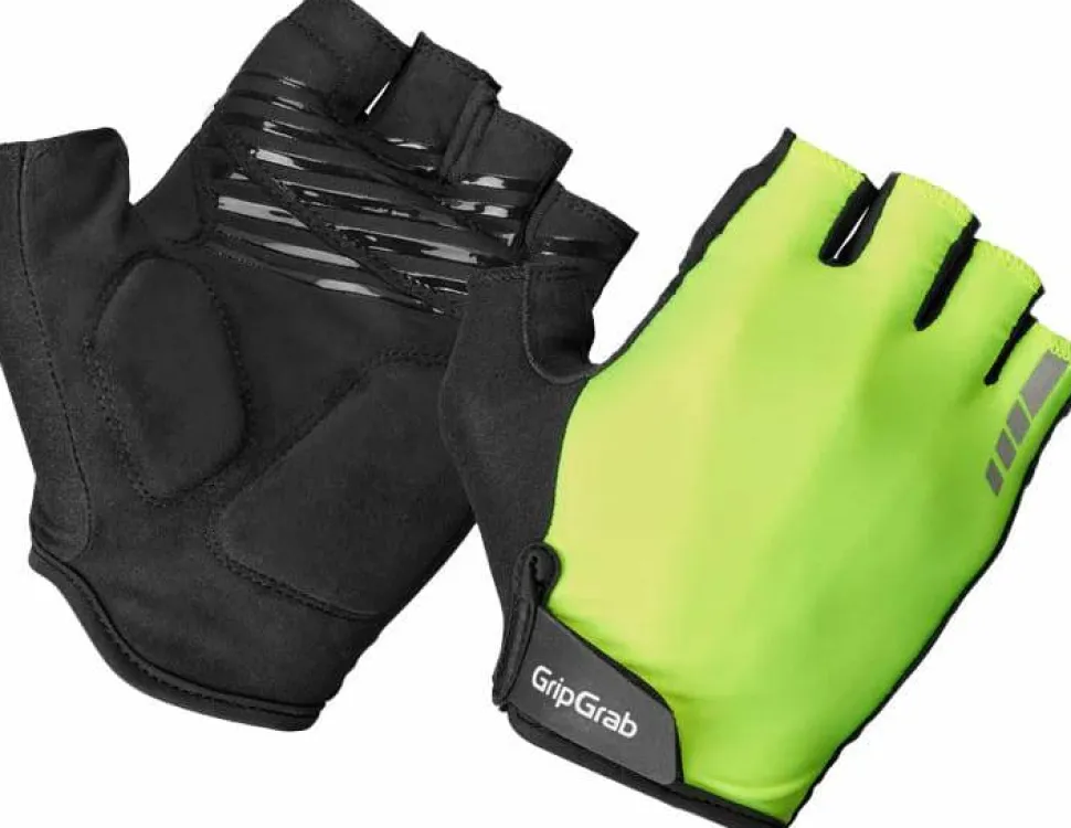 Gripgrab Ride Padded Short Finger Summer Gloves Yellow Hi-vis