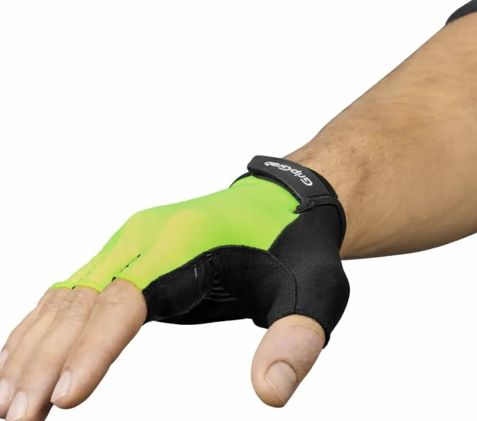 Gripgrab Ride Padded Short Finger Summer Gloves Yellow Hi-vis