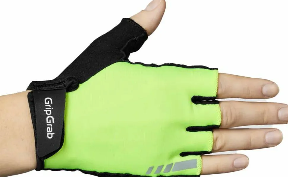 Gripgrab Ride Padded Short Finger Summer Gloves Yellow Hi-vis