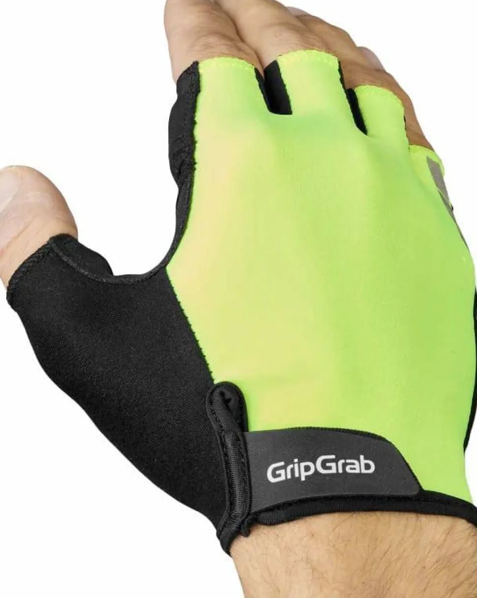 Gripgrab Ride Padded Short Finger Summer Gloves Yellow Hi-vis