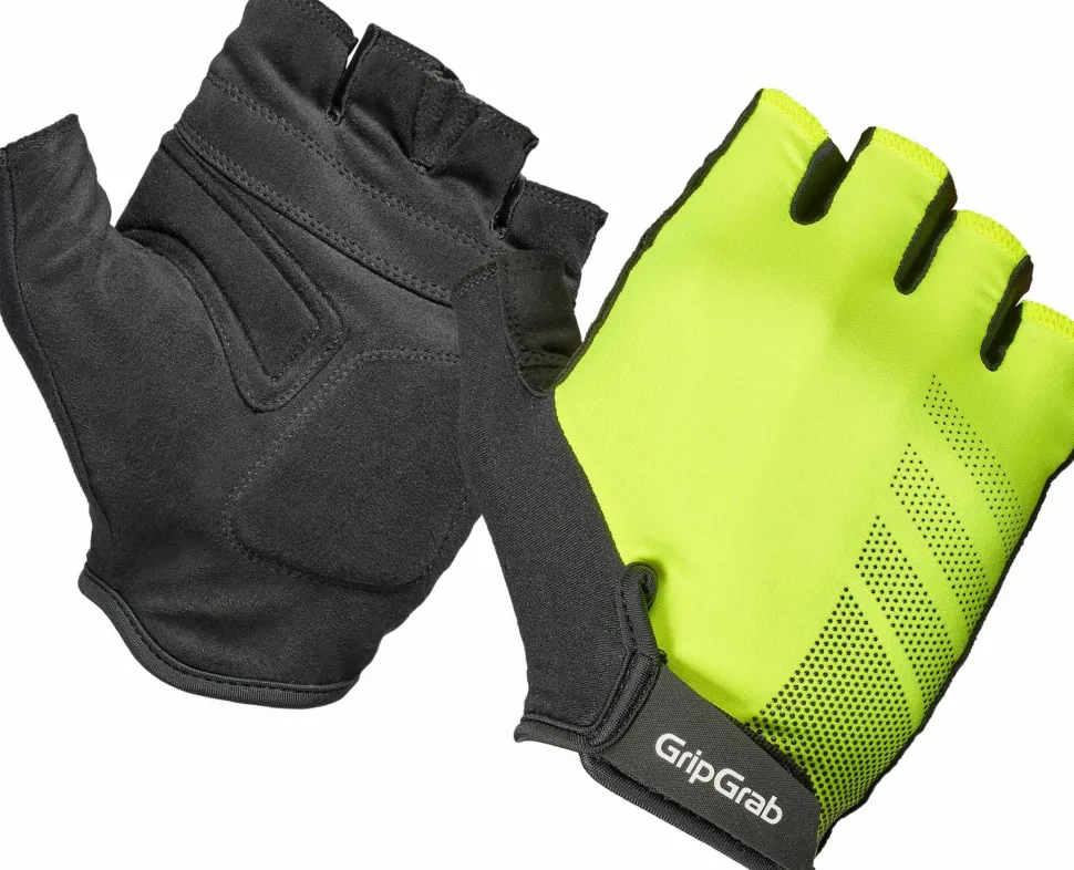 Gripgrab Ride RC Lite Padded Short Finger Summer Gloves Yellow Hi-Vis