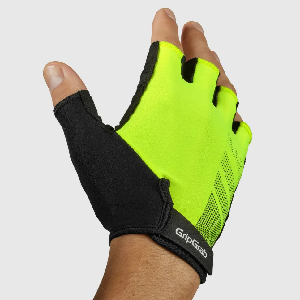 Gripgrab Ride RC Lite Padded Short Finger Summer Gloves Yellow Hi-Vis