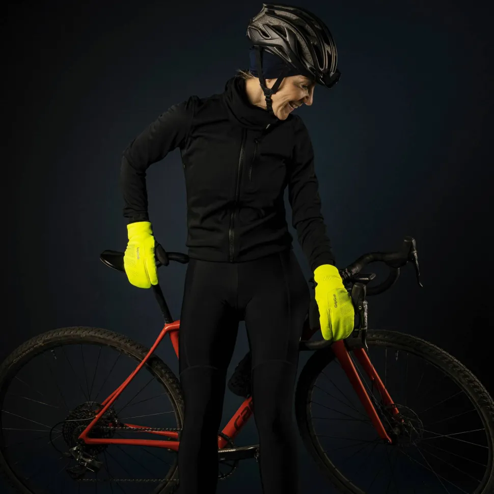 Gripgrab Ride Windproof Deep Winter Lobster Gloves Yellow Hi-Vis