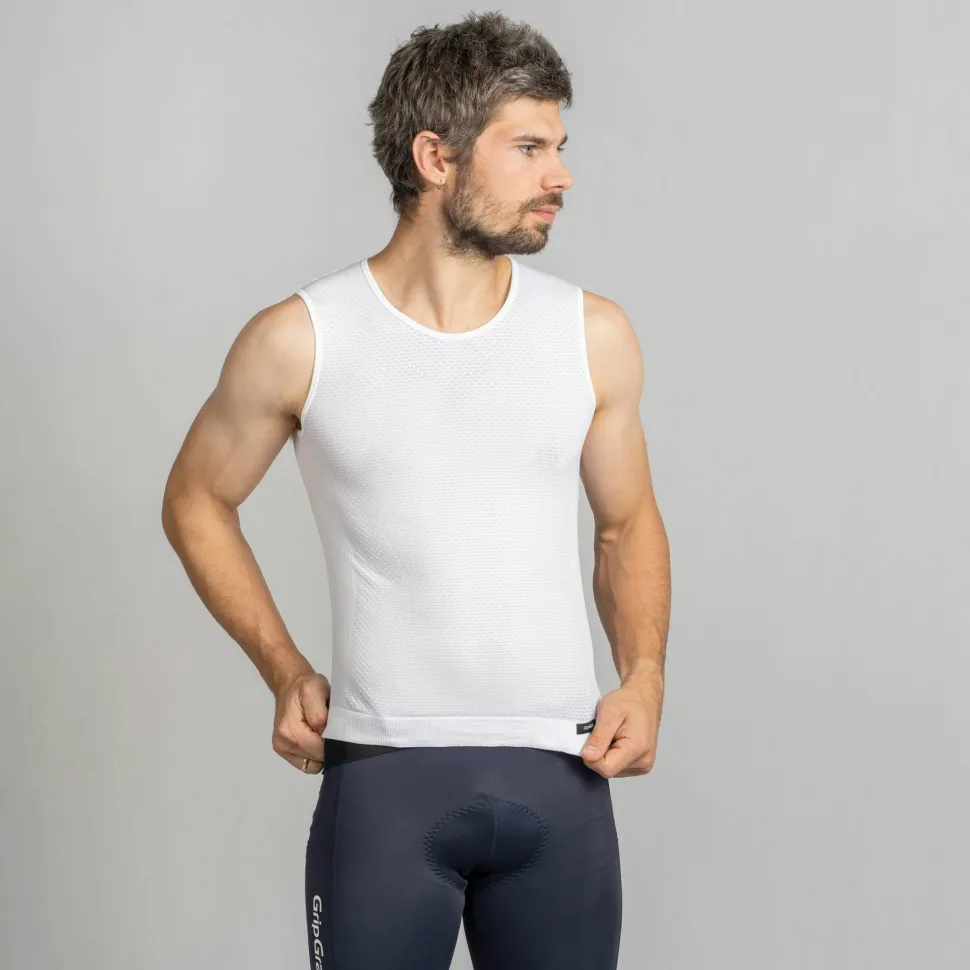 Gripgrab Unisex PACR Ultralight Seamless Sleeveless Base Layer White