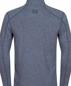 Hellner Men's Nunis Halfzip Long Sleeve Tee Dress Blue Melange