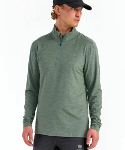 Hellner Men's Nunis Halfzip Long Sleeve Tee Laurel Wreath Melange