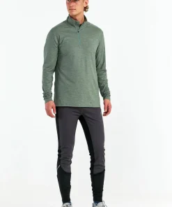 Hellner Men's Nunis Halfzip Long Sleeve Tee Laurel Wreath Melange
