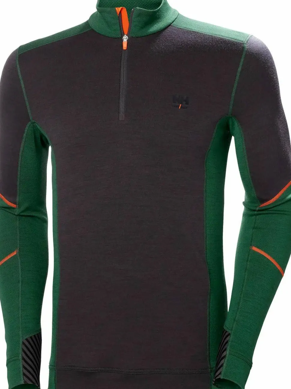 Helly Hansen Workwear Men's Halfzip Shirt Lifa Merino Green/Ebony