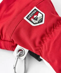 Hestra Army Leather Heli Ski 3-Finger Red