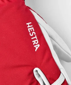 Hestra Army Leather Heli Ski 3-Finger Red