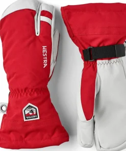 Hestra Army Leather Heli Ski 3-Finger Red