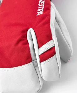 Hestra Army Leather Heli Ski 3-Finger Red