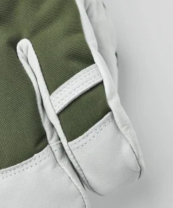 Hestra Army Leather Heli Ski 3-Finger Olive