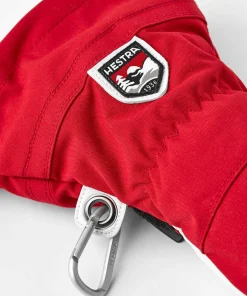 Hestra Army Leather Heli Ski 5-finger Red