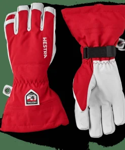 Hestra Army Leather Heli Ski 5-finger Red