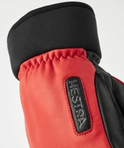 Hestra Army Leather Wool Terry 5-Finger Flame Red