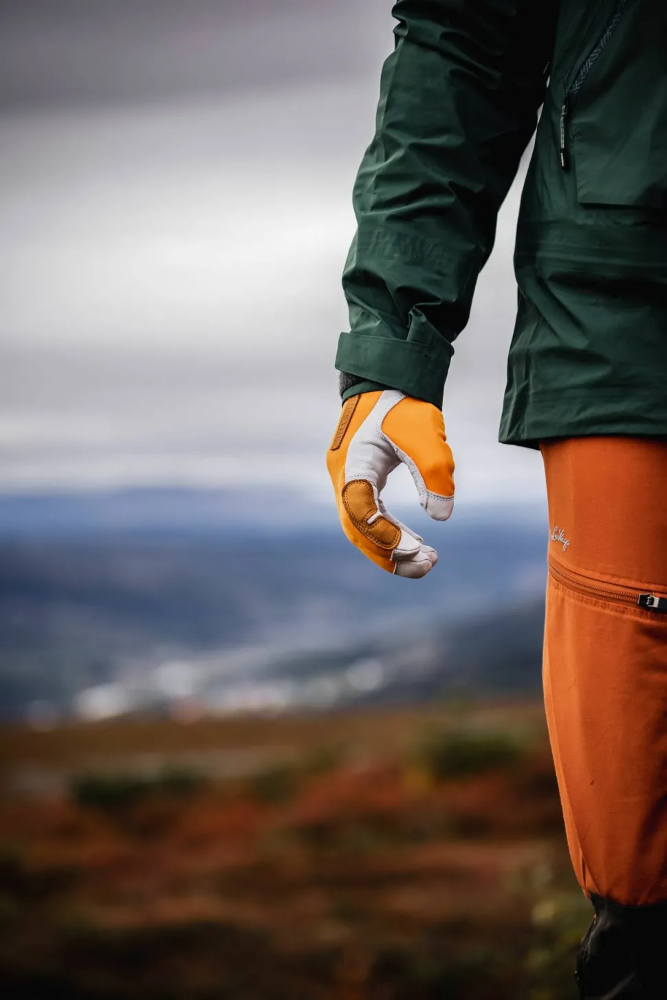 Hestra Ergo Grip Active Wool Terry - 5 Finger Orange/Off White