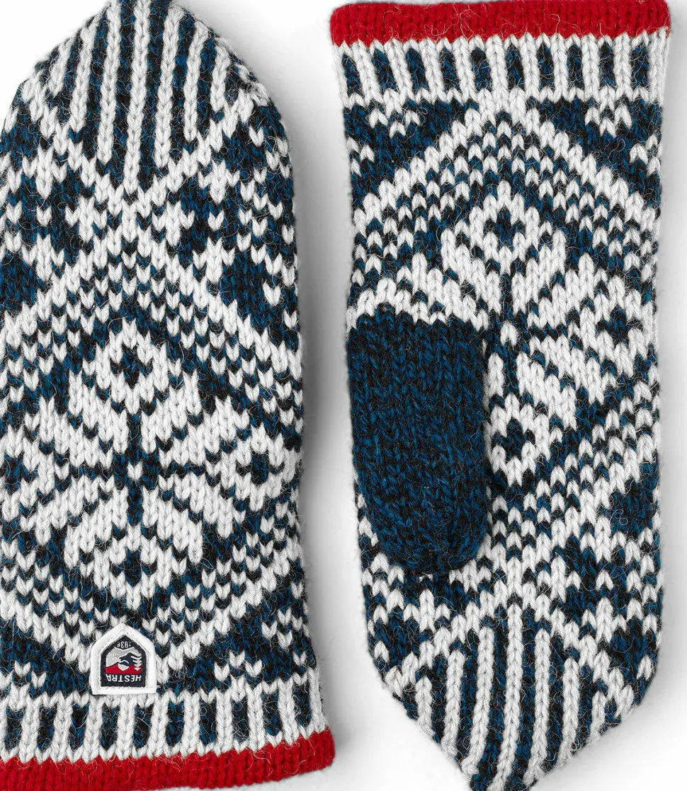 Hestra Nordic Wool Mitt Middle Blue/White