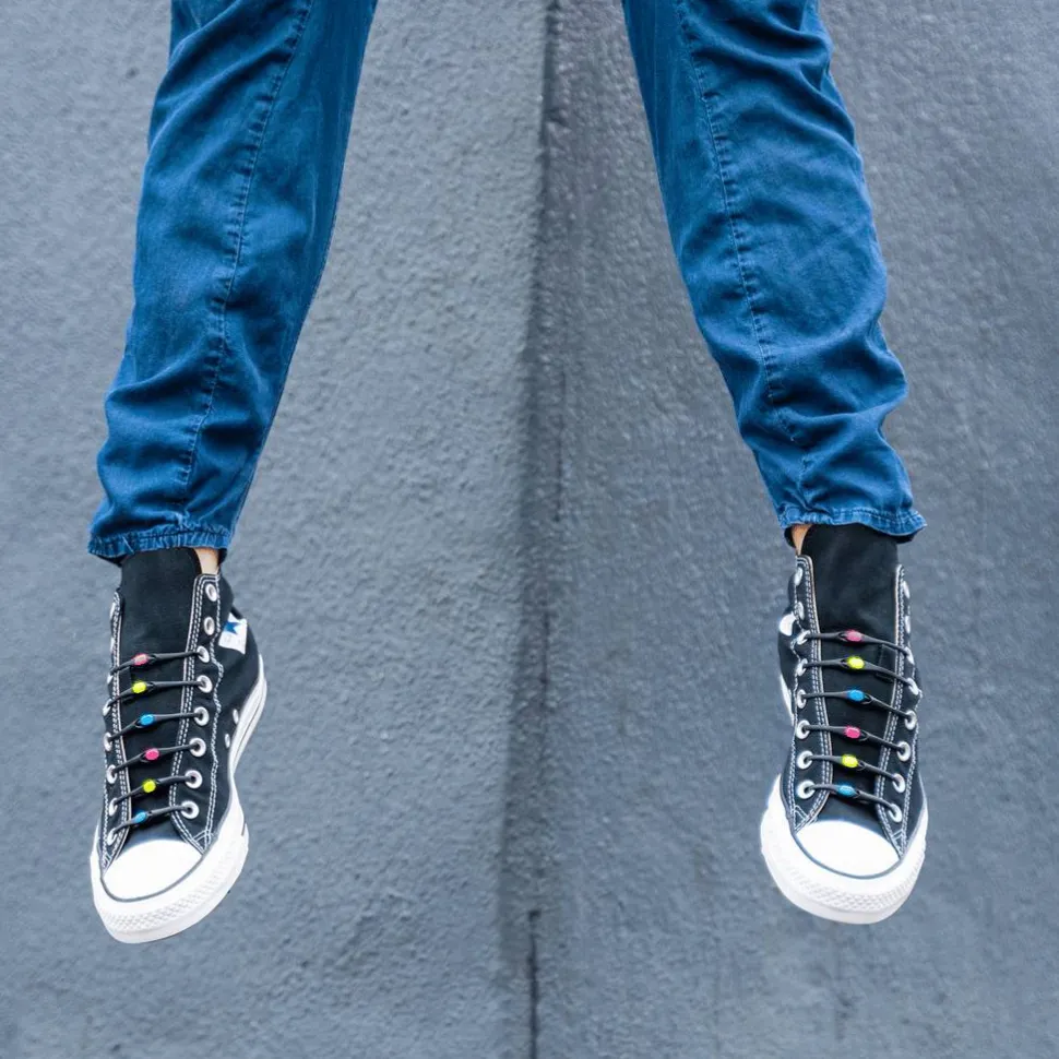 Hickies No Tie Laces 2.0 Black/neon Multi