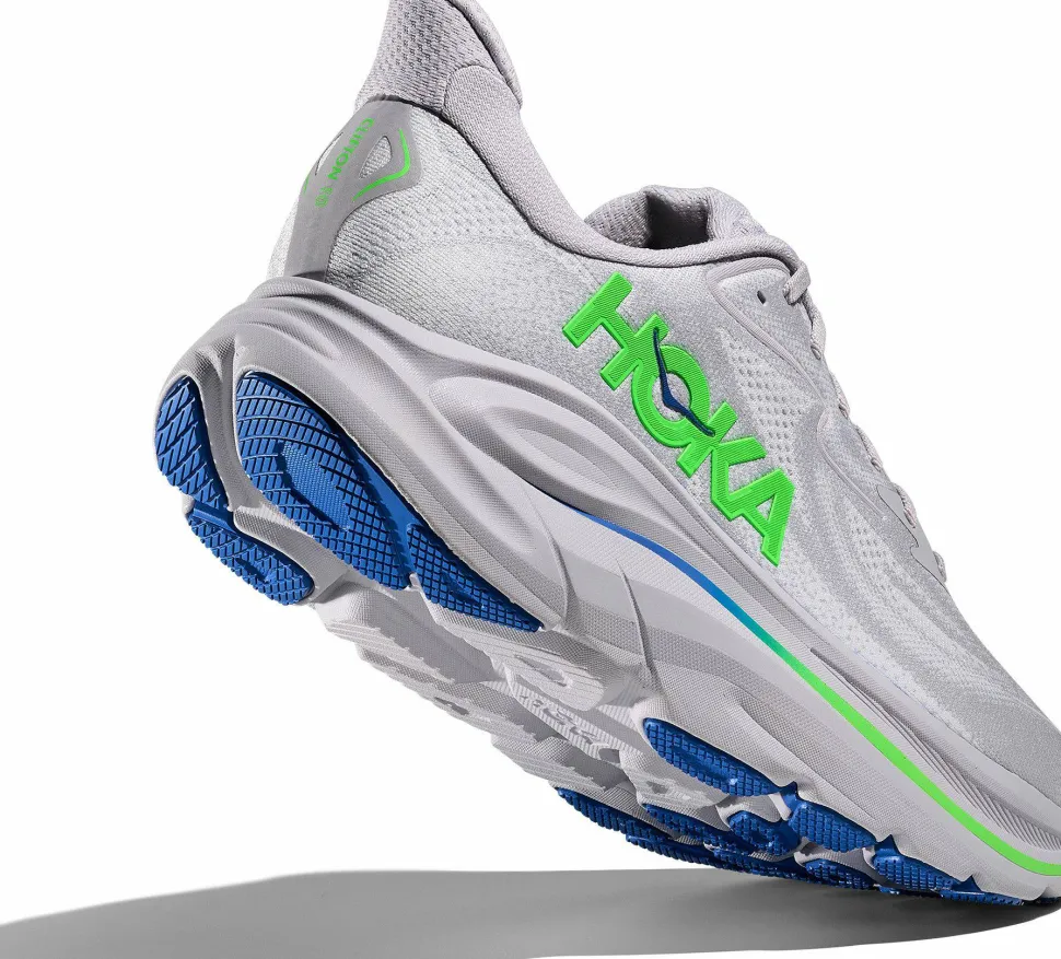 Hoka Men's Clifton 10 Ash Grey / Neon Green