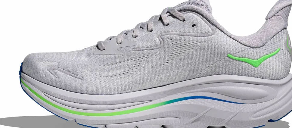 Hoka Men's Clifton 10 Ash Grey / Neon Green