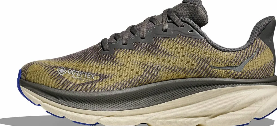 Hoka Men's Clifton 9 GORE-TEX Gravel/Eggshell