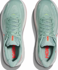 Hoka Men's Clifton 10 Wide Sage/Neon Flame