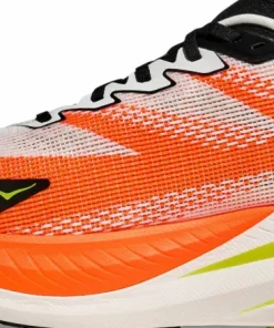 Hoka Men's Mach X 3 White/Neon Tangerine