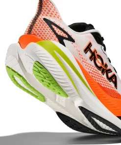 Hoka Men's Mach X 3 White/Neon Tangerine