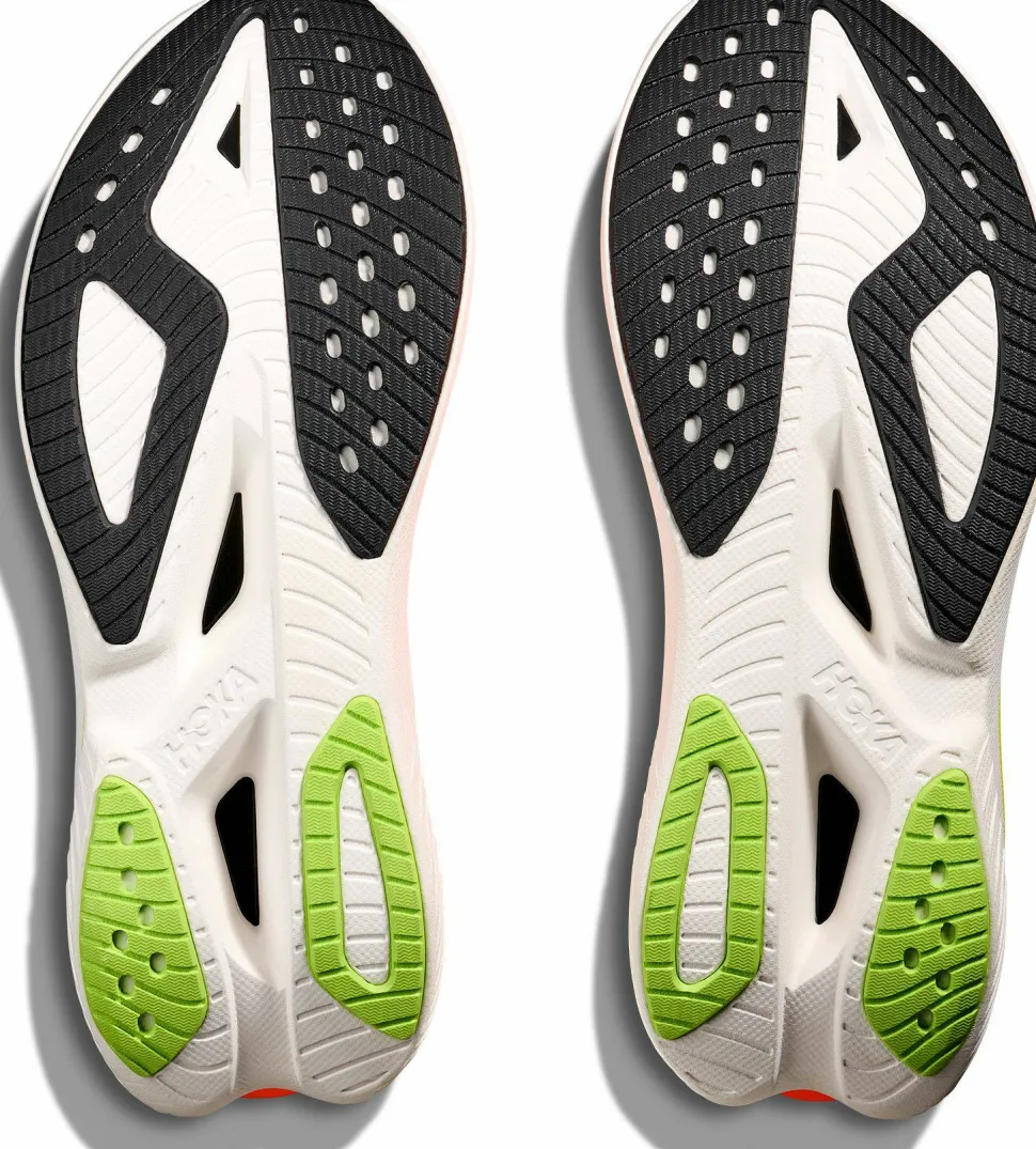 Hoka Men's Mach X 3 White/Neon Tangerine