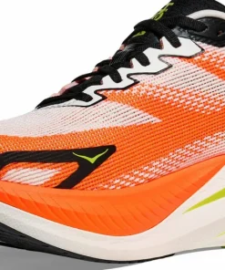 Hoka Men's Mach X 3 White/Neon Tangerine
