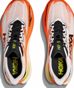 Hoka Men's Mach X 3 White/Neon Tangerine