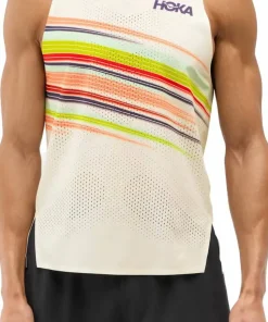 Hoka Men's Race Day Singlet Alabaster Flare