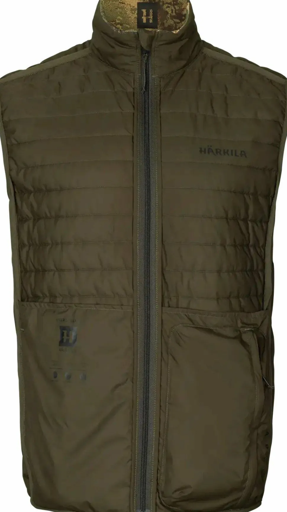 Härkila Men's Deer Stalker Camo Reversible Packable Waistcoat Willow Green/Axis MSP Forest