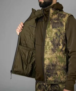 Härkila Men's Deer Stalker Camo Reversible Packable Waistcoat Willow Green/Axis MSP Forest