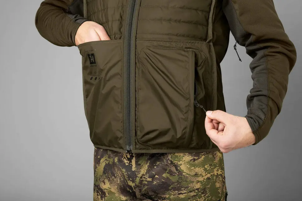 Härkila Men's Deer Stalker Camo Reversible Packable Waistcoat Willow Green/Axis MSP Forest
