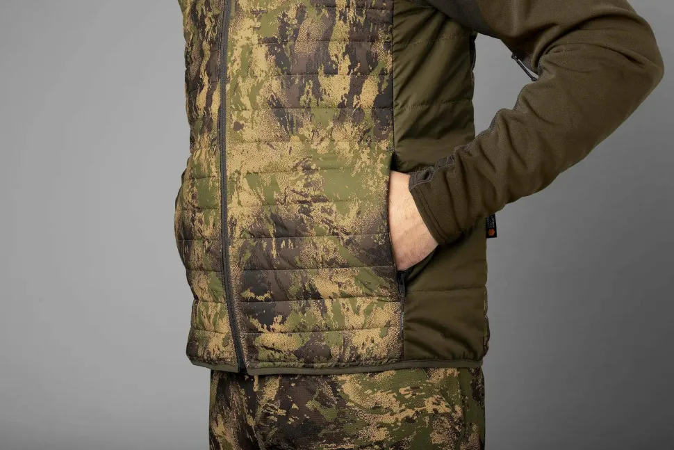 Härkila Men's Deer Stalker Camo Reversible Packable Waistcoat Willow Green/Axis MSP Forest
