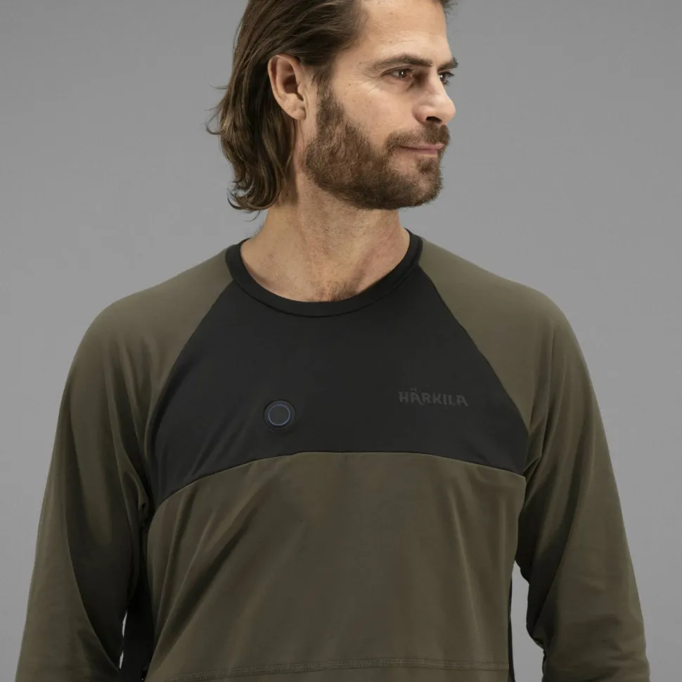 Härkila Men's Heat L/S T-shirt Willow Green/Black