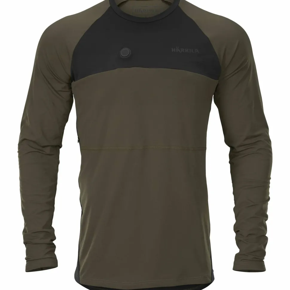 Härkila Men's Heat L/S T-shirt Willow Green/Black