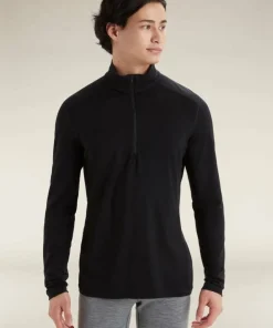 Icebreaker Men's 200 Oasis Long Sleeve Half Zip Black