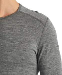 Icebreaker Men's 200 Oasis Long Sleeve Crewe Gritstone Hthr-013