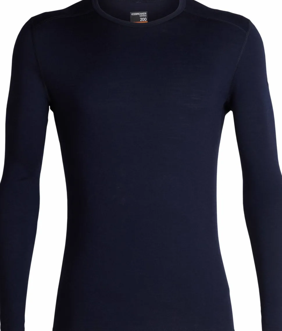 Icebreaker Men's 200 Oasis Long Sleeve Crewe Midnight Navy