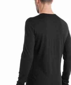 Icebreaker Men's 200 Oasis Long Sleeve Crewe Black