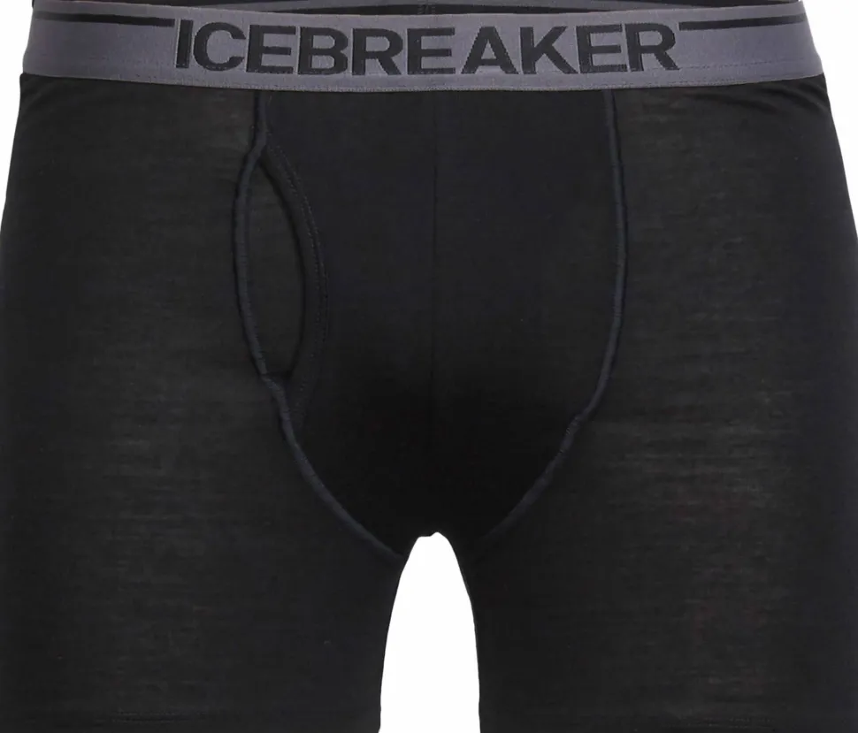 Icebreaker Men's Anatomica Boxers With Fly Black/monsoon